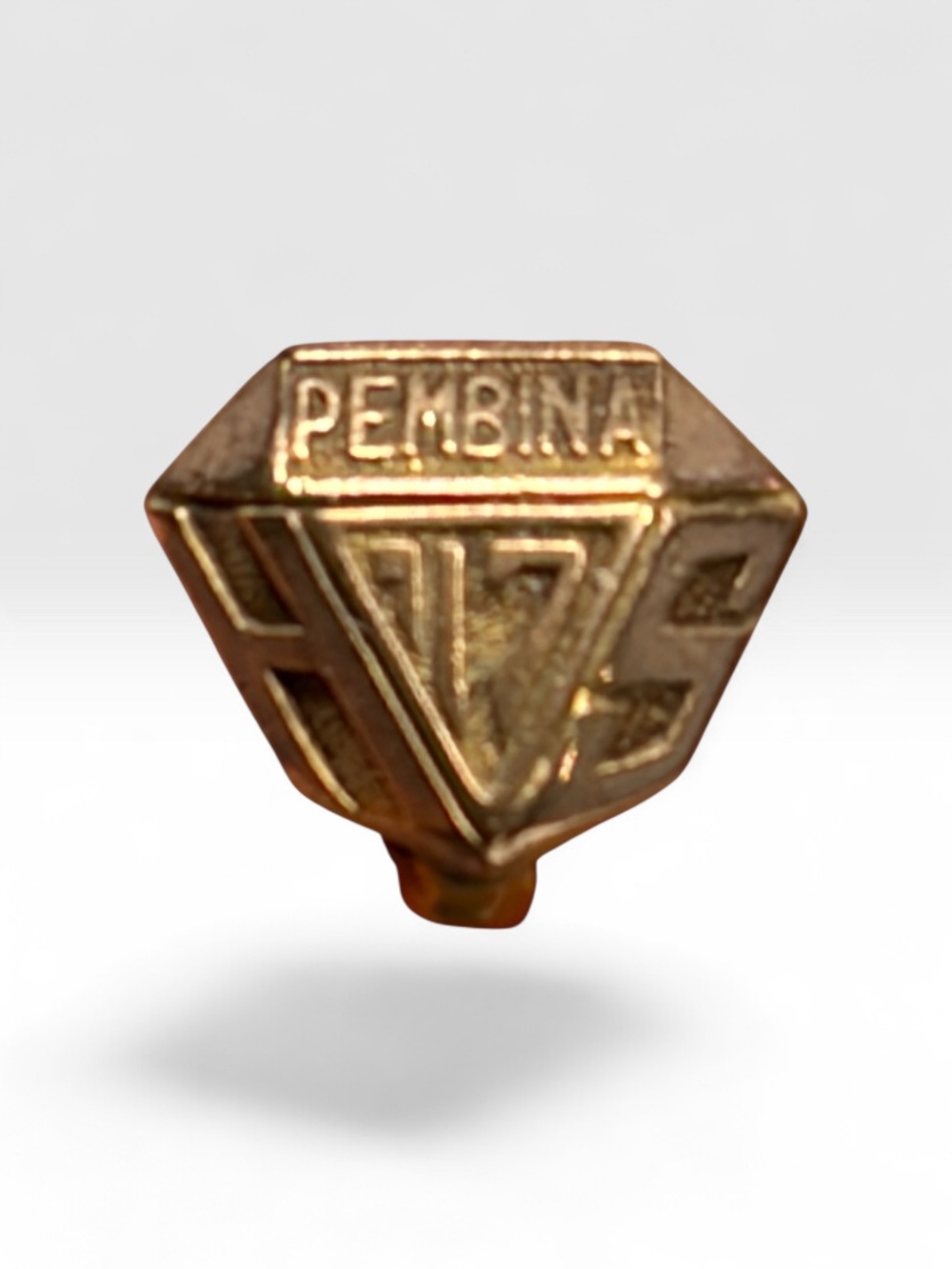 Antique 1917 - Pembina gold tone School Letter Pin Lapel Class Pin